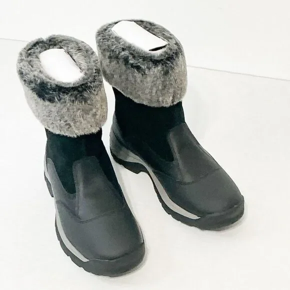 Timberland NWB Sz 9 Jet Black White Ledge Mid PrimaLoft Pull-On Snow Boots - Picture 10 of 15